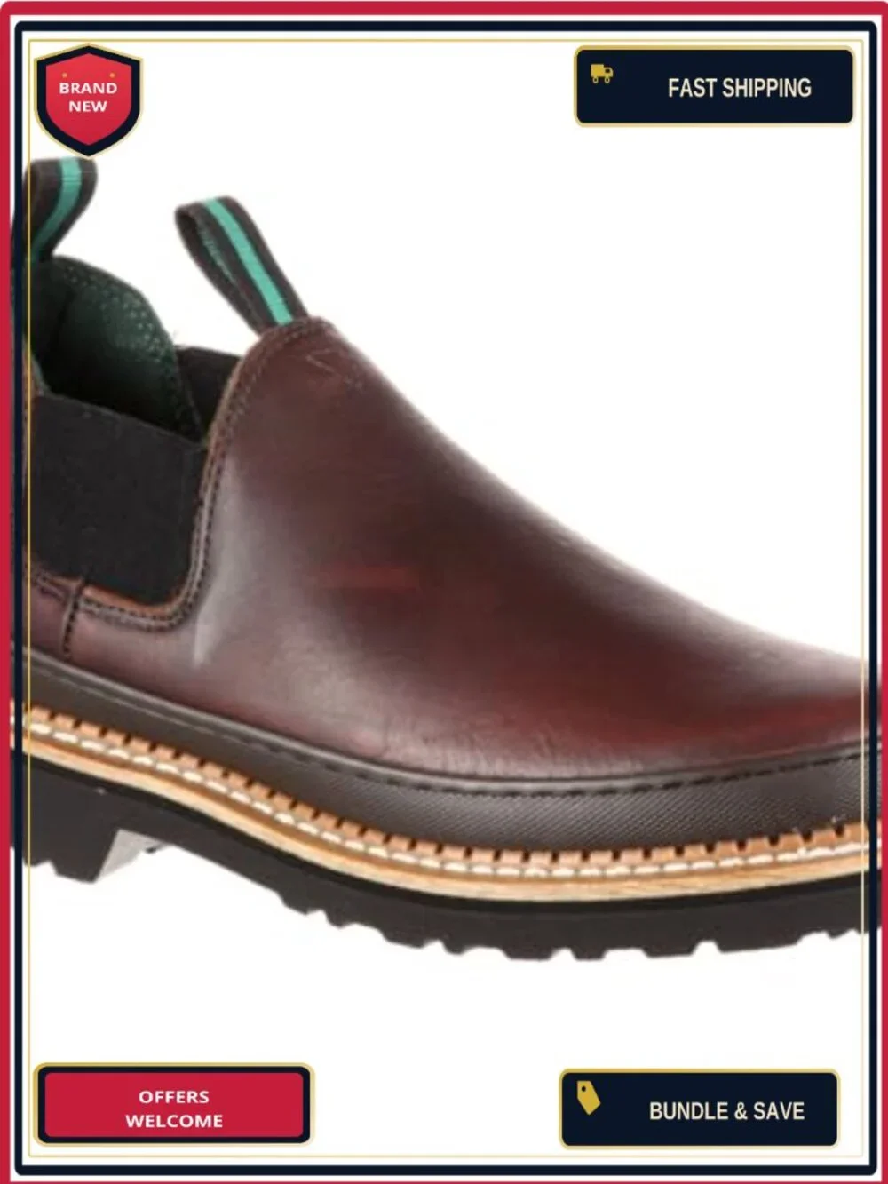 Men's Leather Slip-On Work Shoes Steel Shank Oil Resistant